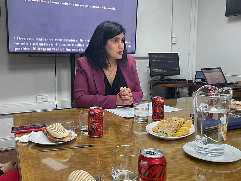 La Embajadora de Argelia en Chile, Faiza Rahim Latrous, visitó el IEI donde expuso la hoja de ruta de la política exterior de su país.