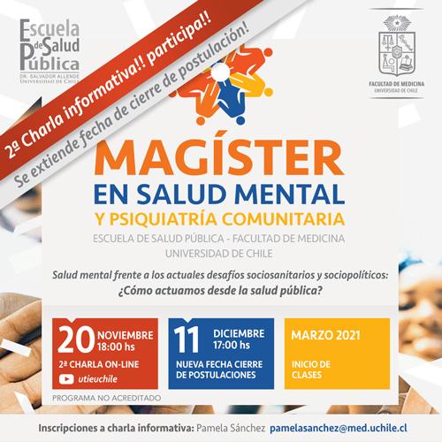 2ª Charla informativa Magíster en Salud Mental y Psiquiatría Comunitaria