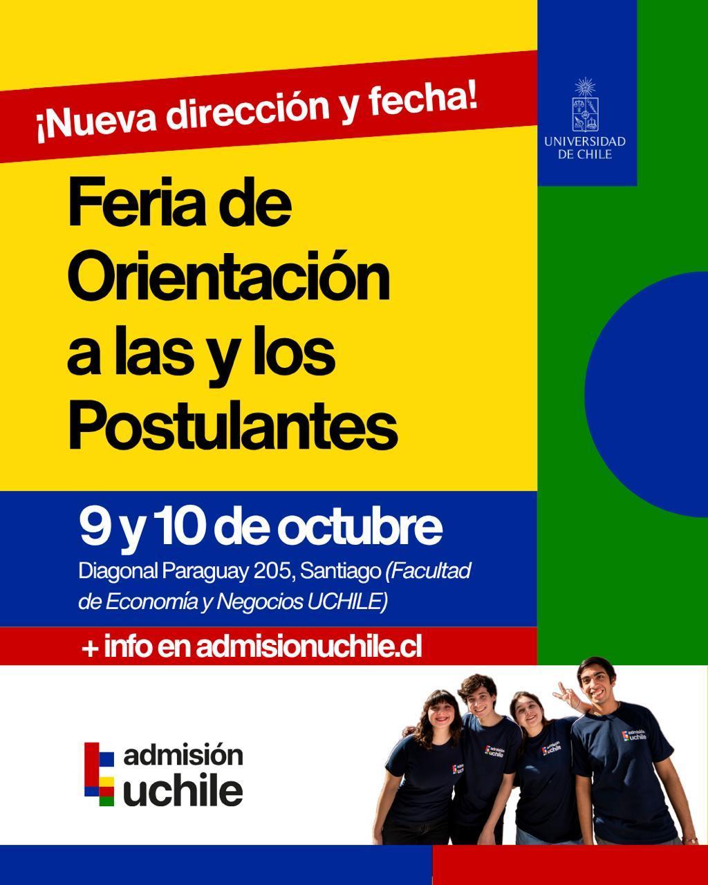 Feria de Orientación a las y los Postulantes, admisión 2026 - Nueva dirección y fecha