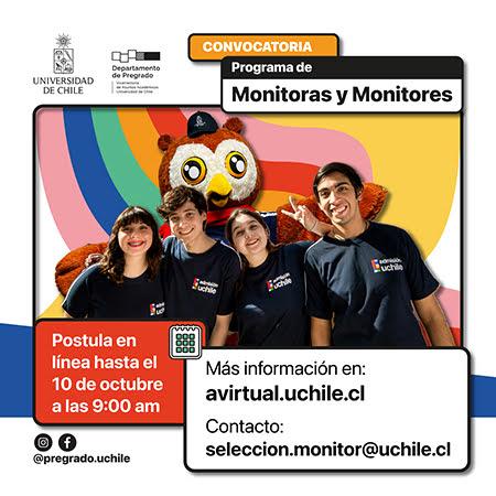 Monitoras y Monitores U. de Chile Admisión 2026