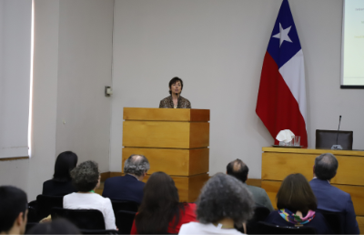 Durante la actividad, la Directora de Relaciones Internacionales UCH, Alicia Salomone, hizo referencia a los aprendizajes y resultados obtenidos por la continuidad de proyectos de internacionalización.