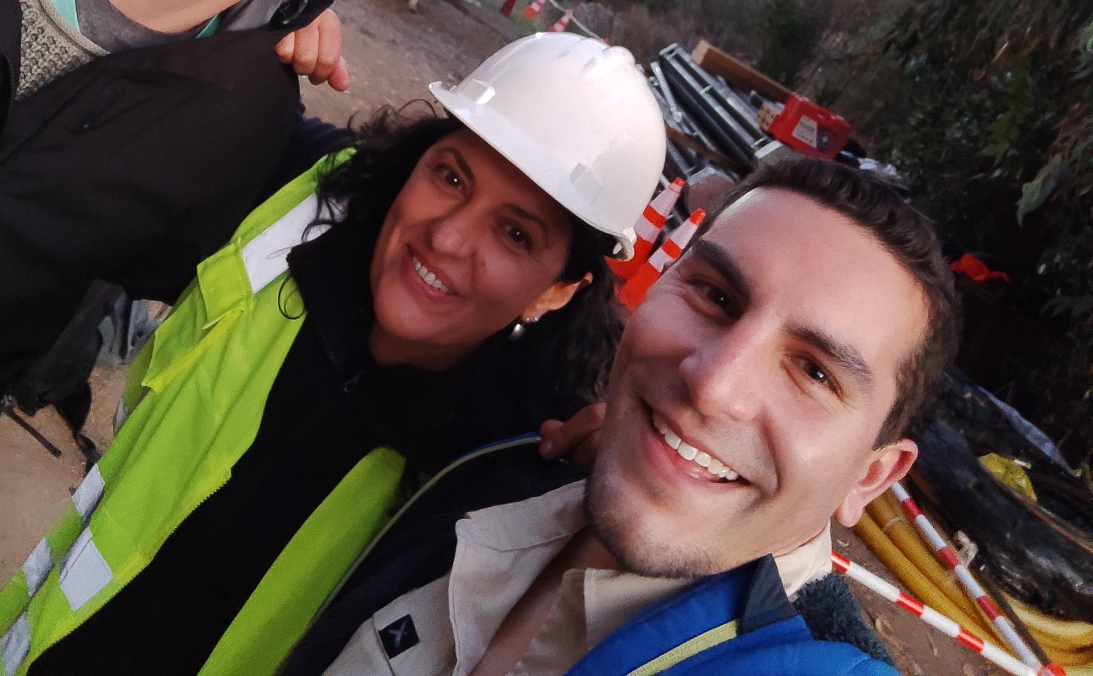 Linda Daniele y Matías Taucare, investigadores del departamento de Geología