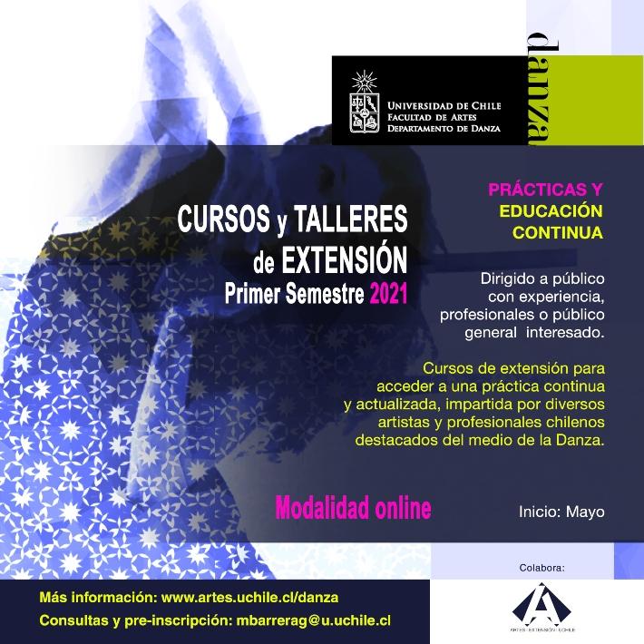 Cursos de Extensión Depto. de Danza 2021 | Público con experiencia y/o profesional