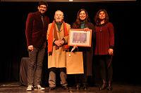 Marco Espinoza, coordinador de magíster, Sergio Zapata, diseñador teatral, Ana Luz Ormazábal, directora de Agnetha Kurtz Roca Method, y Marjorie Ávalos, secretaria de magíster.