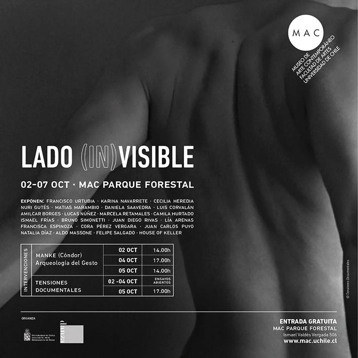 "Lado (in)visible" se podrá visitar entre el 2 y el 7 de octubre en MAC Parque Forestal. 