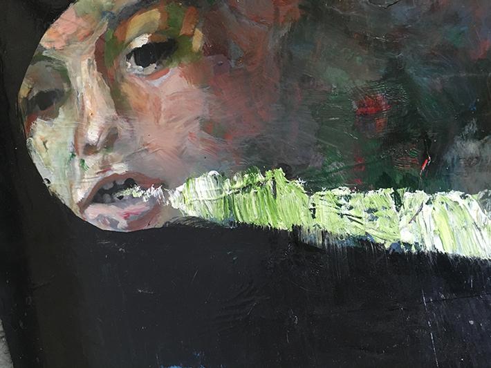 Gumucio expondrá cuadros más bien opacos, ya que "ya que cuando pienso en lo brillante y lo opaco de la pintura y de los colores que uso, imagino  los tonos de una voz", dijo.