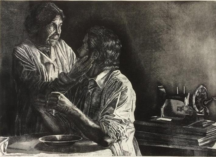 El artista exhibió una serie de 24 grabados en Xilográficas, Aguafuerte, Linóleos y Serigrafía.