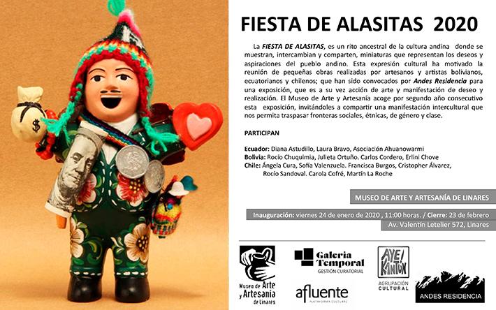 La Fiesta de Alasitas es un rito ancestral de la cultura andina, donde se muestran, intercambian y comparten miniaturas que representan los deseos y aspiraciones del pueblo andino. 