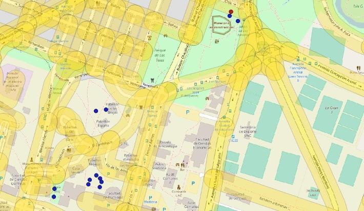 Estudio de la influencia del ruido vehicular en las áreas verdes. Imagen gentileza: prof. Pablo Kogan.