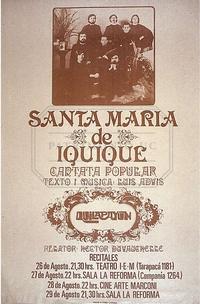 Entre el 25 y el 31 de mayo, en las rr.ss. del Depto. de Música, se profundizará en la Cantata Santa María de Iquique y en autor, Luis Advis, a través de diversas voces.