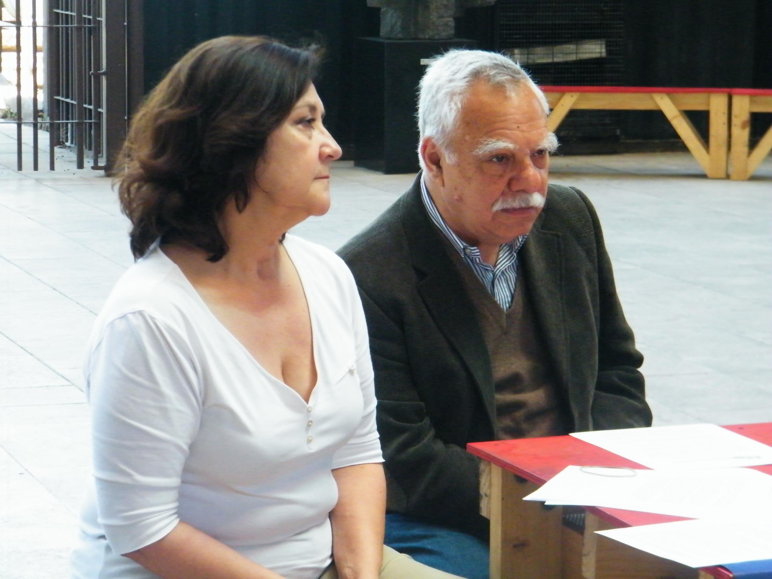 Ximena Bórquez, del Colegio de Arquitectos, y profesor Alberto Gurovich.