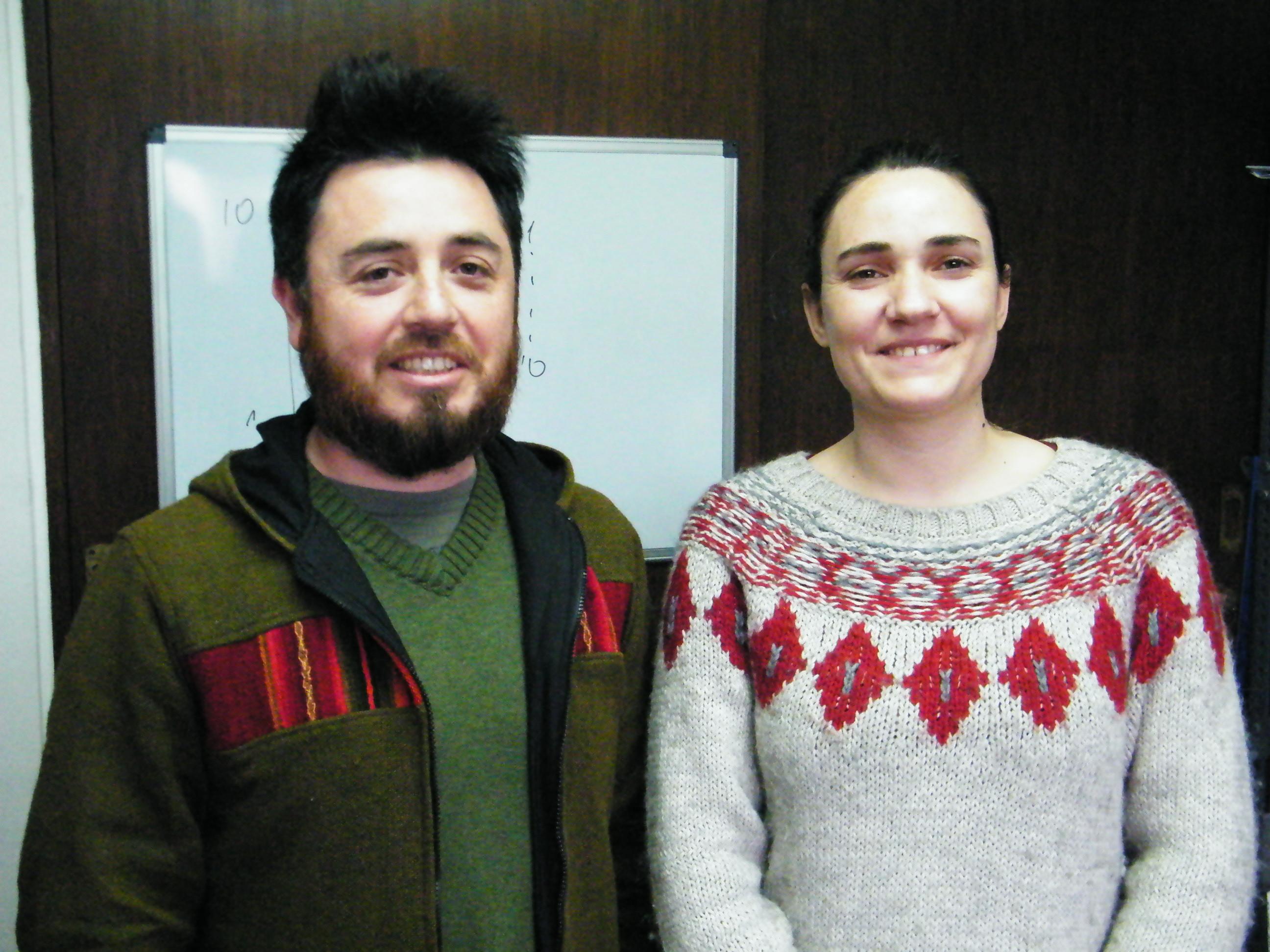 Alexis Vásquez y Pamela Smith, investigadores del proyecto FONDECYT 1130311, "Corredores Verdes: conectando naturaleza y comunidades".