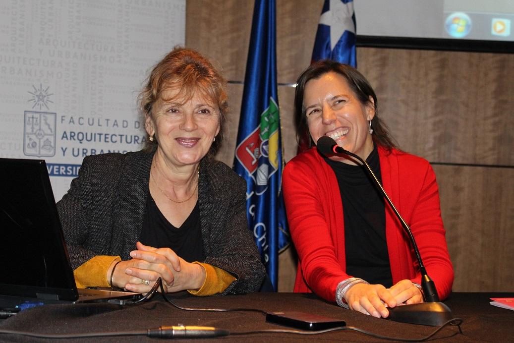 Académicas Claire Lévy Vroelant y Laura Gallardo.