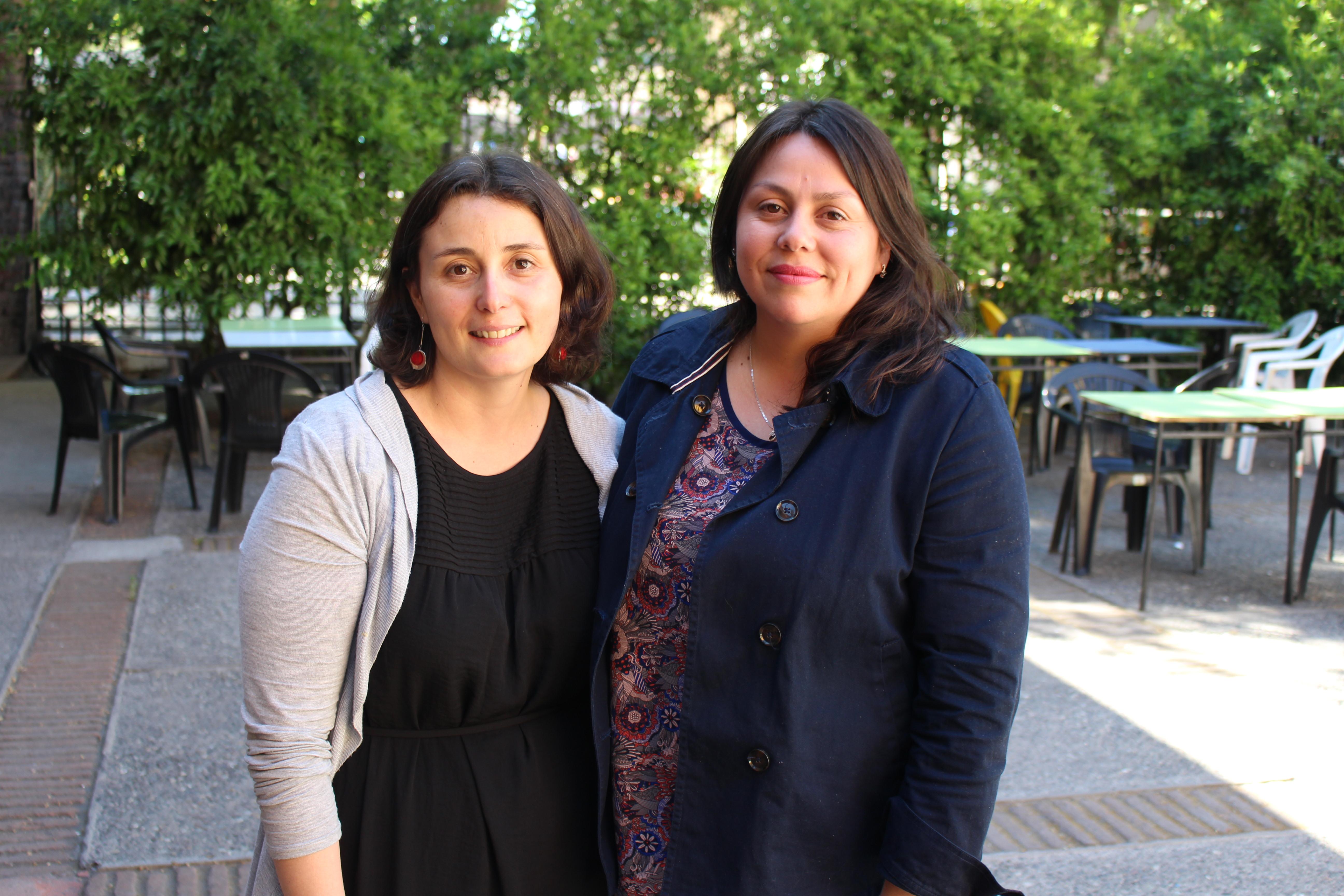 Francisca Corvalán y Lissette Astorga, de la Unidad de Docencia de la Universidad.