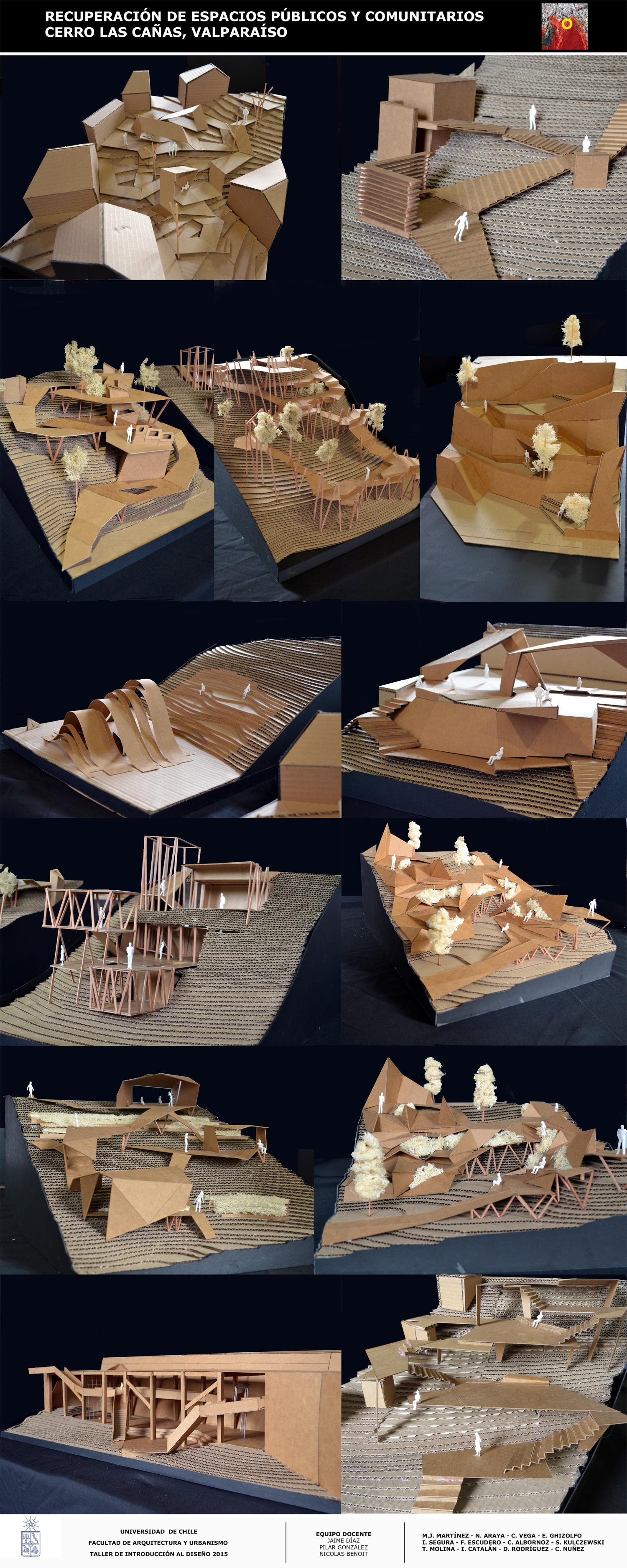 Maquetas de los proyectos en exposición.