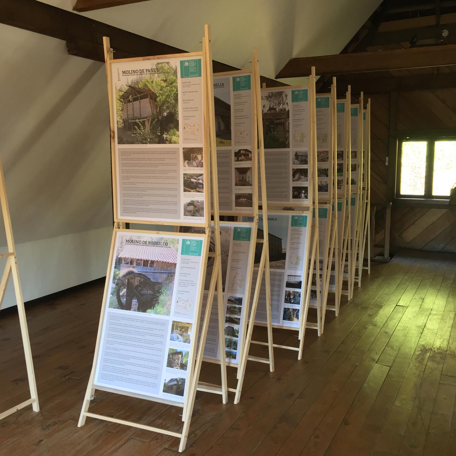 Exposición detalla cada uno de los molinos catastrados.
