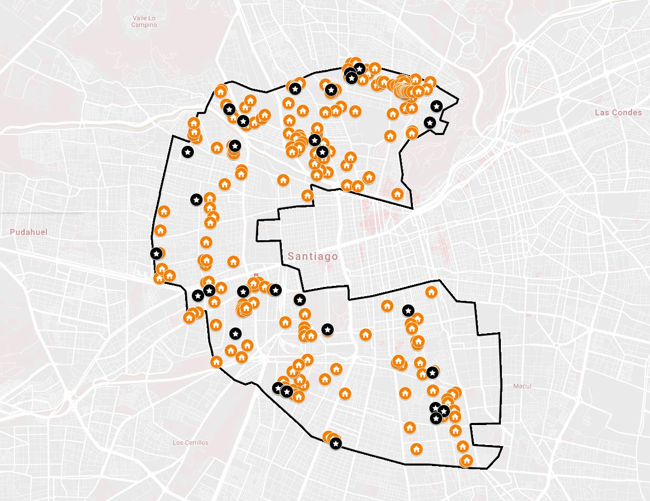 Localización de manzanas con más allegamiento en pericentro