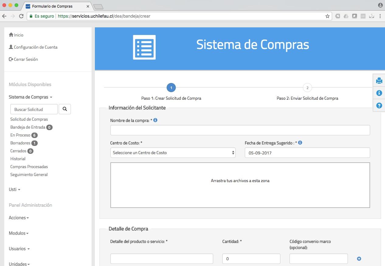 Sistema de compras FAU