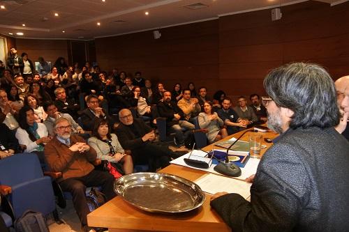 Profesores FAU, durante sus discursos de agradecimiento