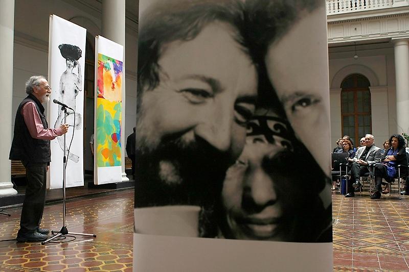 Gustavo Meza recordando a su hermano Fernán en el homenaje.