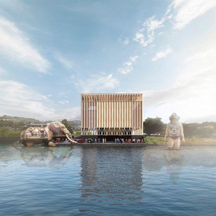 Teatro de las Artes de Panguipulli, proyecto ganado por los arquitectos Tomás Villalón, Leonardo Quinteros y Nicolás Norero. La iniciación de las obras se espera para este segundo semestre.