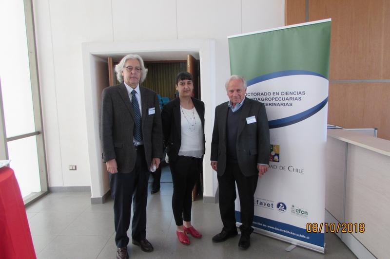 El Dr. Tonci Tomic, la Dra. Tamara Tadich y el Decano Coordinador de Campus Sur, Prof. Roberto Neira.