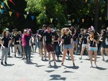 Los monitores de las diversas carreras realizaron varios FlashMob para darle vida a este Carnaval del postulante.