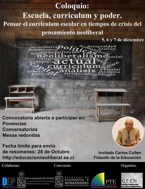 Coloquio "Escuela, curriculun y poder. Pensar el curriculum escolar en tiempos de crisis del pensamiento neoliberal"