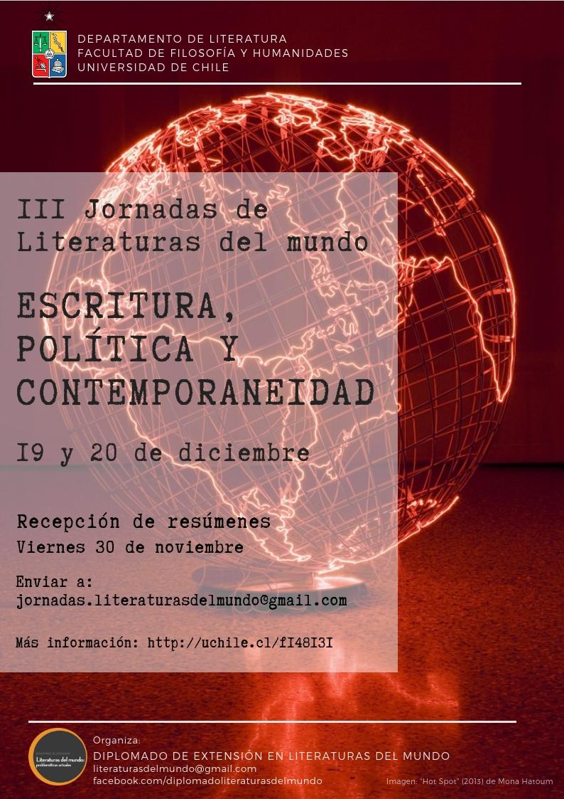 III Jornadas de Literaturas del Mundo: escritura, política y contemporaneidad