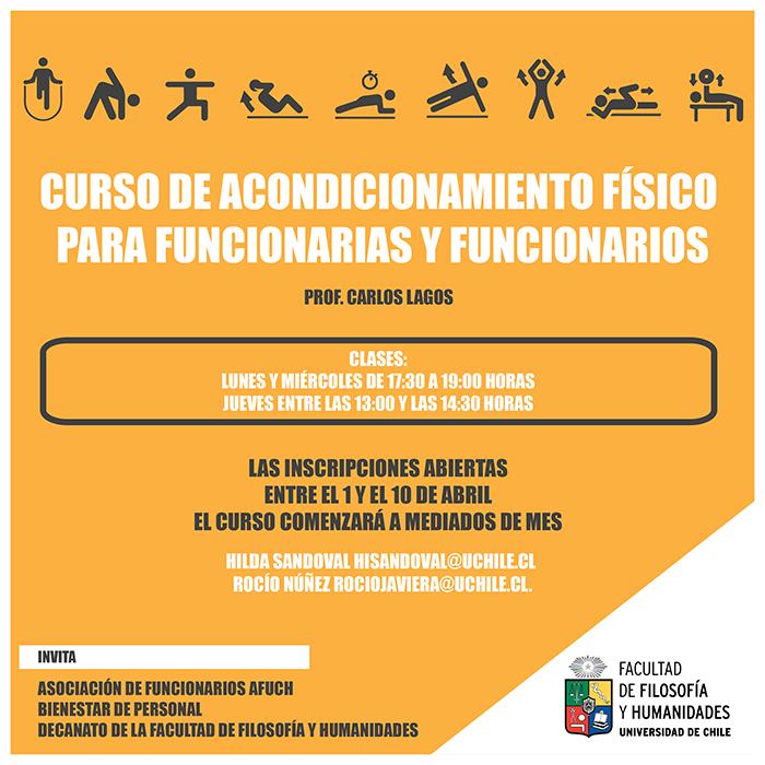 Facultad de Filosofía y Humanidades ofrece curso de acondicionamiento físico para funcionarias y funcionarios