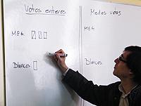 Comenzando el conteo de votos. 