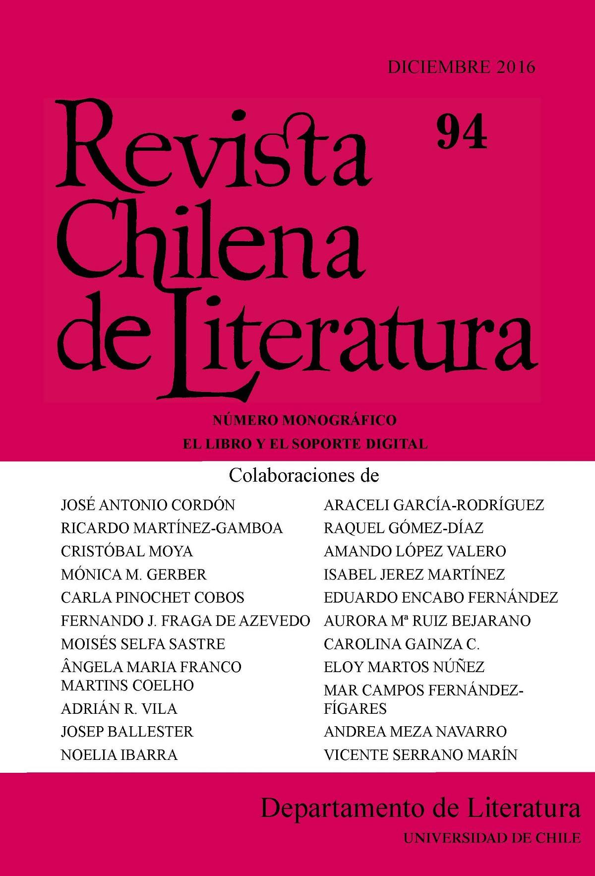 Revista Chilena de Literatura: El libro y el soporte digital ¿Cambio de época?