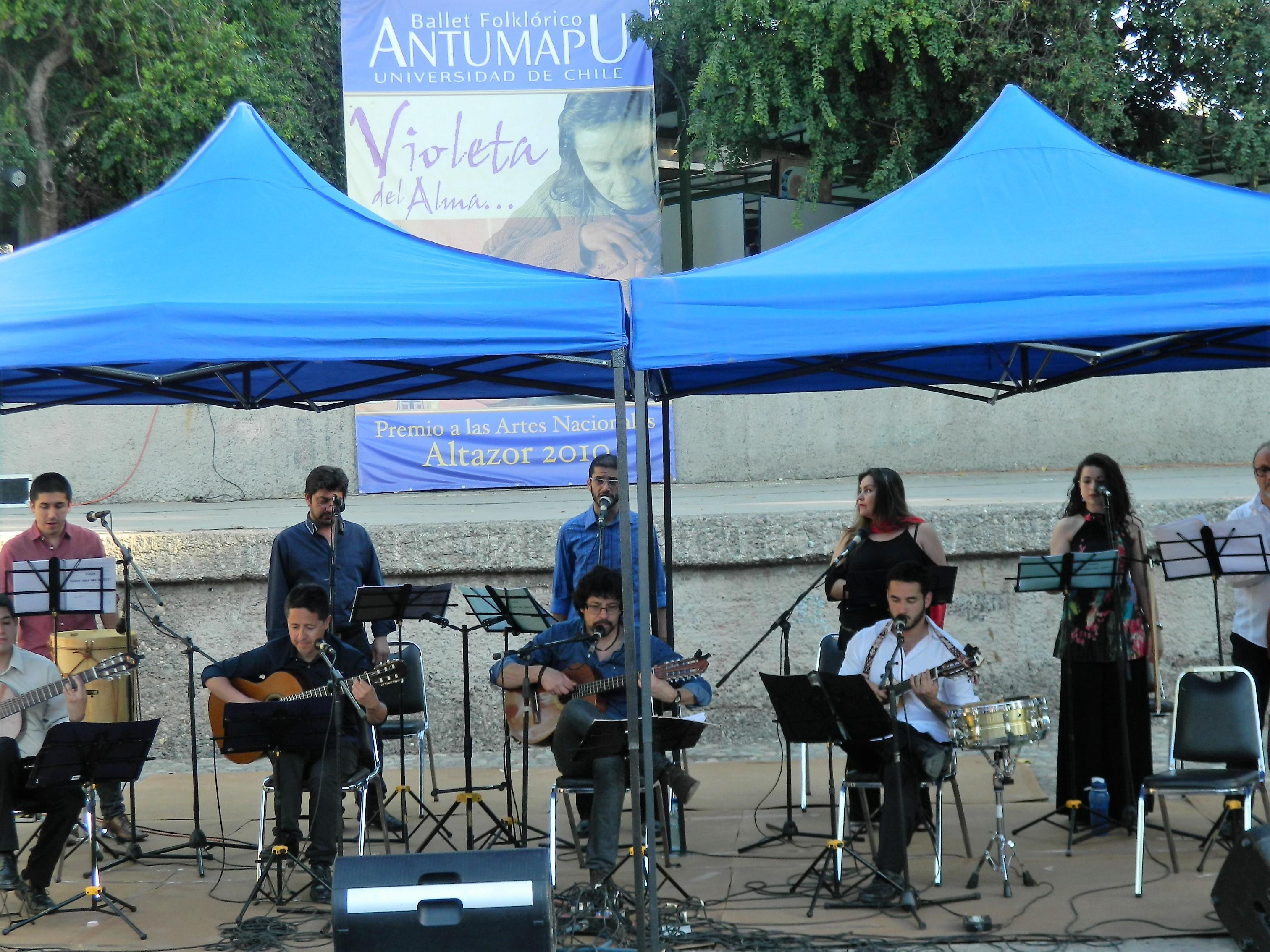 Ensamble Violeta de la Facultad de Artes, conformado por académicos, estudiantes, personal de colaboración y ex estudiantes (titulados) del Departamento de Música de la Facultad de Artes.