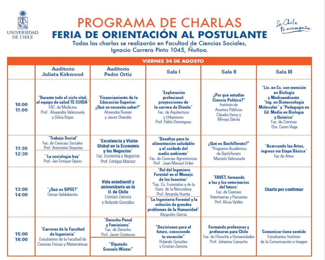 Los académicos participaron activamente en las charlas para dar a conocer la diversidad de la carrera.