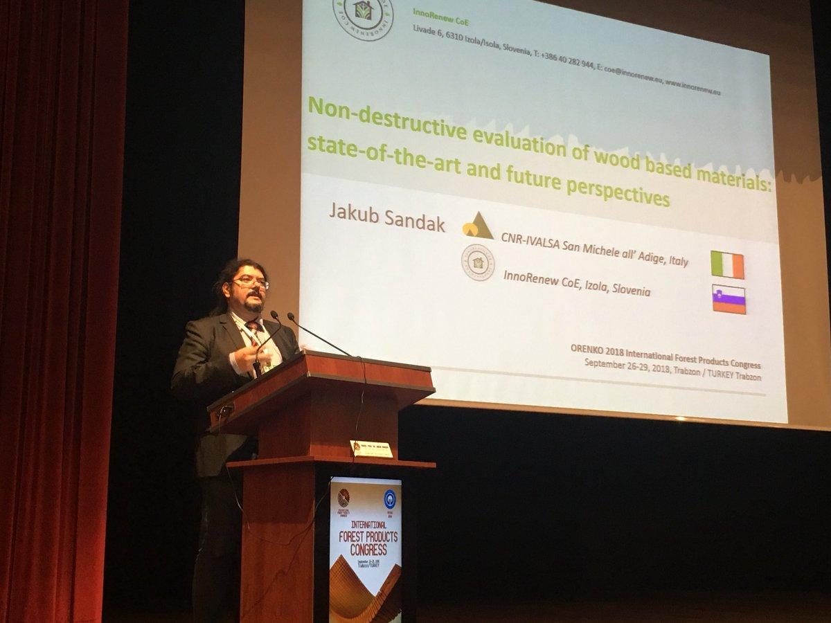 En la imagen el destacado Dr Jakub Sandak, que expuso  sobre la Evaluación no destructiva de la madera y materiales a base de madera: estado de la técnica y perspectivas de futuro.