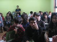 Los Estudiantes escucharon atentamente las diversas instrucciones para la salida a terreno que comenzará el lunes 11 de marzo a las 08:30 horas.