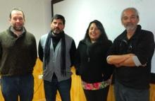 Este proyecto es financiado por el Gobierno Regional (GORE) de Arica y Parinacota. En la foto: Prof. Cristián Estades; Prof. Jaime Hernández; Esperanza Regente del GORE; y el Prof. Luis Faúndez.