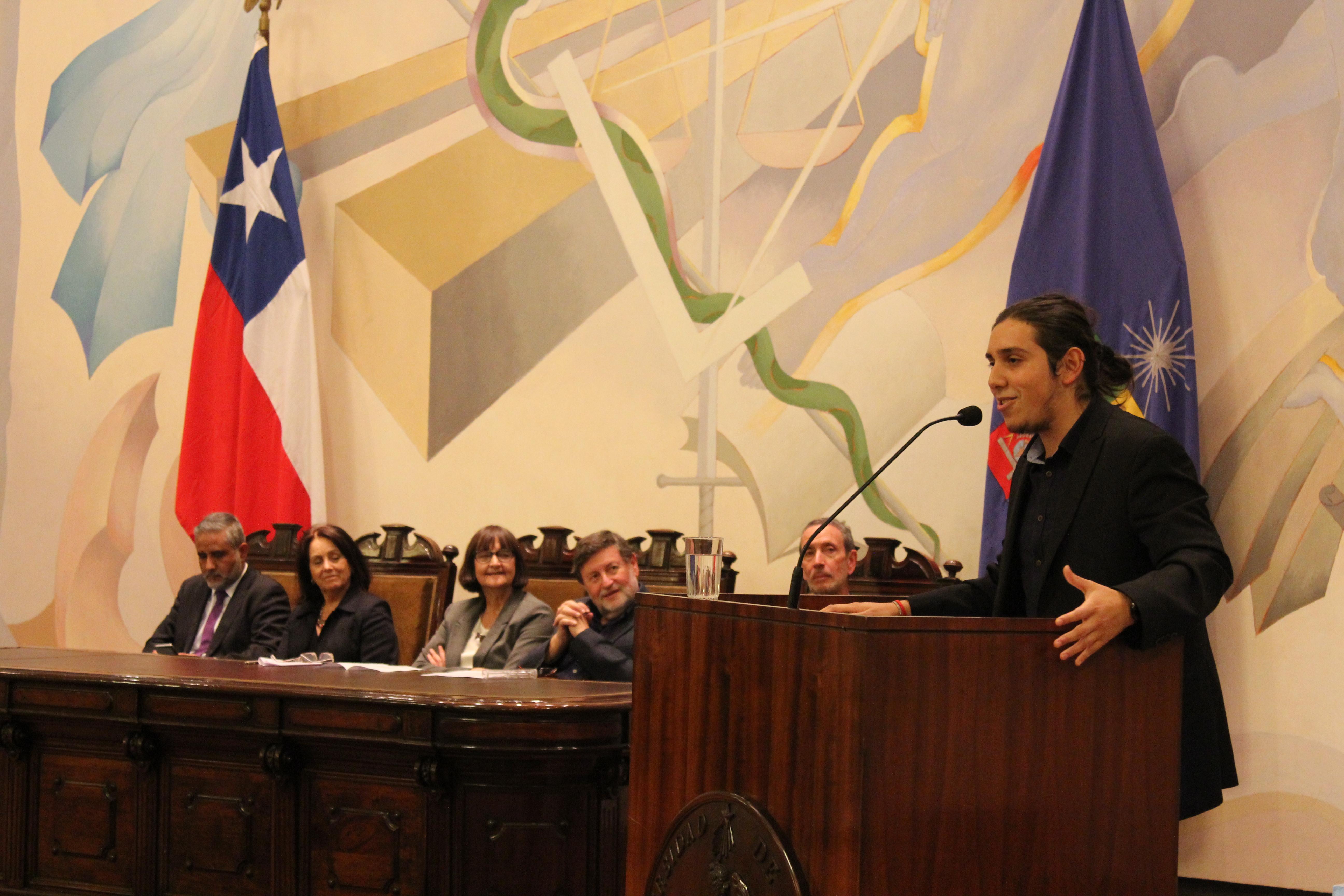 El Presidente del Centro de Estudiantes de Administración Pública, Juan Cáceres.