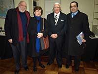 Prof. Eugenio Chahuán; Prof. María Eugenia Góngora, Decana Facultad de Filosofía y Humanidades; Director Walter Sánchez, y Prof. Enrique Manzur, Vicerrector de Asuntos Económicos.