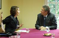 Prof. Antonio Blanc Altemir y Prof. Astrid Espaliat.