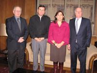 Oscar Fuentes, abogado y diplomático; Coronel Diego Jiménez Ramírez, Director del Cesim; Paz Milet, Académica del IEI, y Eduardo Rodríguez Guarachi, ex embajador de Chile en Argentina