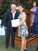 Karen Greenhill junto al profesor Francisco Prieto.