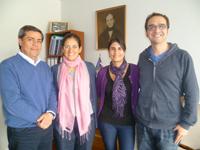 Decano Jorge Gamonal, Dra. Patricia Díaz, Dra. Loreto Abusleme y Dr. Nicolás Dutzan