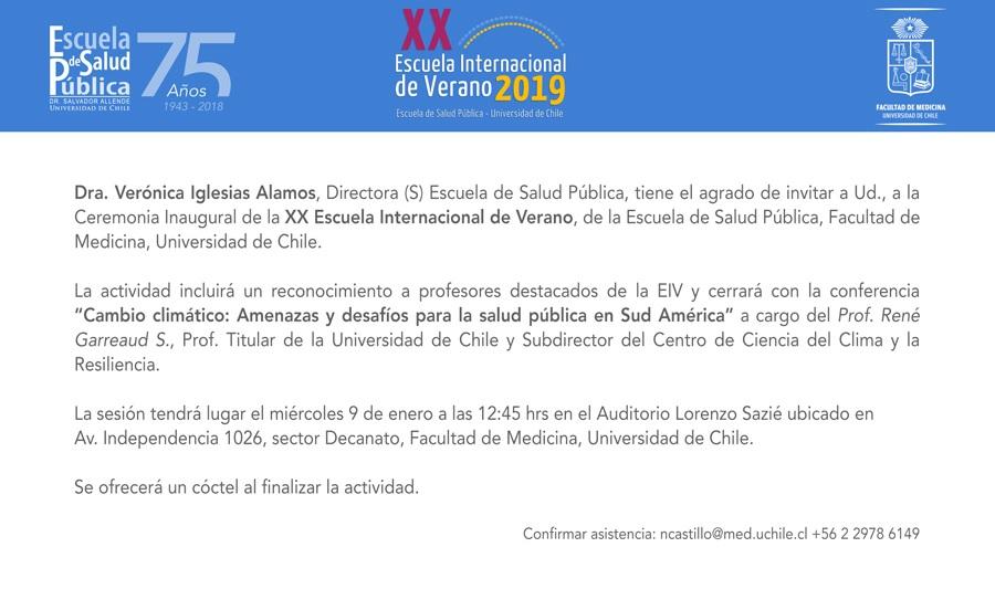 Invitación Ceremonia de Inauguración EIV. 2019