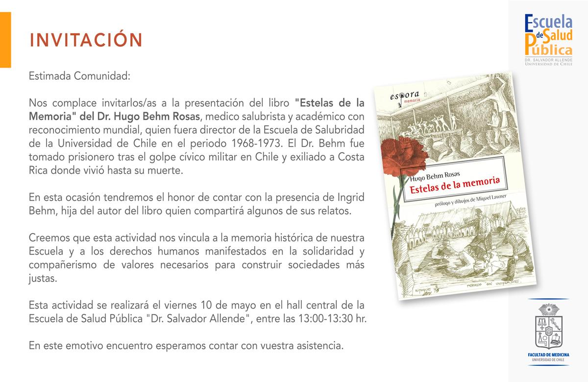 Invitación a la Presentación del Libro "Estelas de la Memoria"