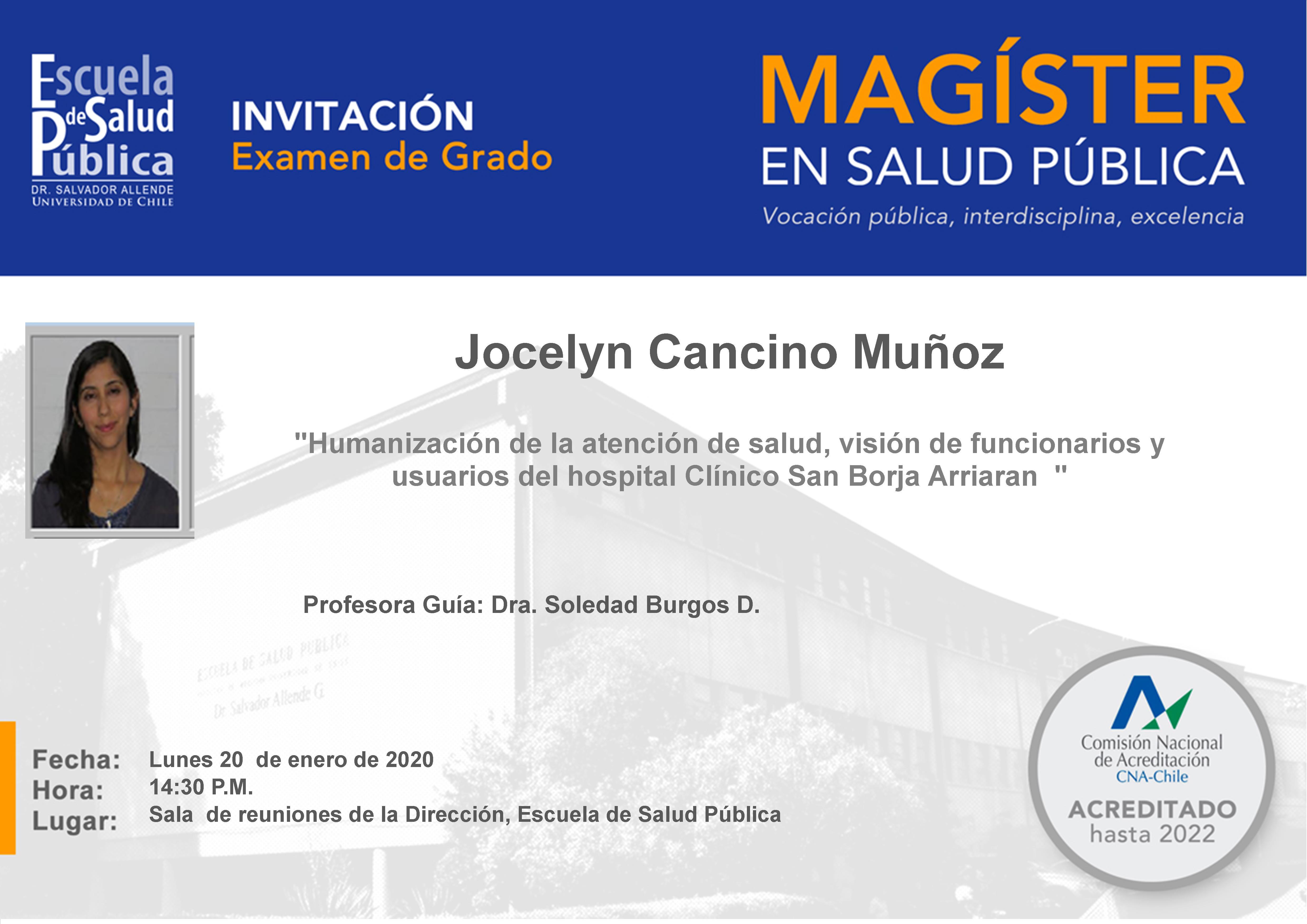 Examen de grado alumna Jocelyn Cancino M., MSP