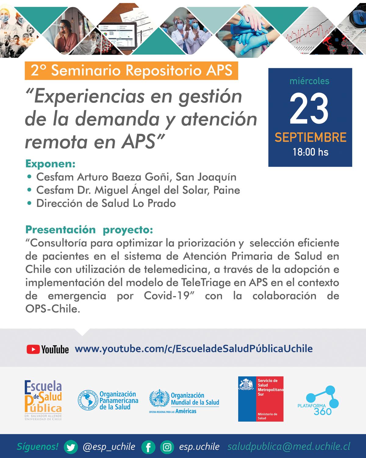 Segundo Seminario Repositorio APS "Experiencias en gestión de la demanda y atención remota en APS"