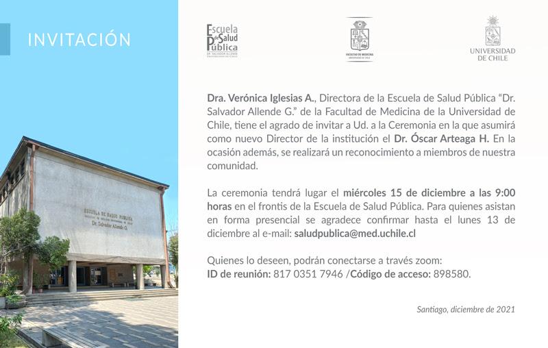 Invitación ceremonia cambio de mando Escuela de Salud Pública