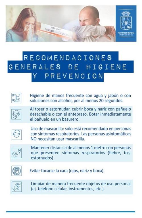 Recomendaciones de higiene y prevención