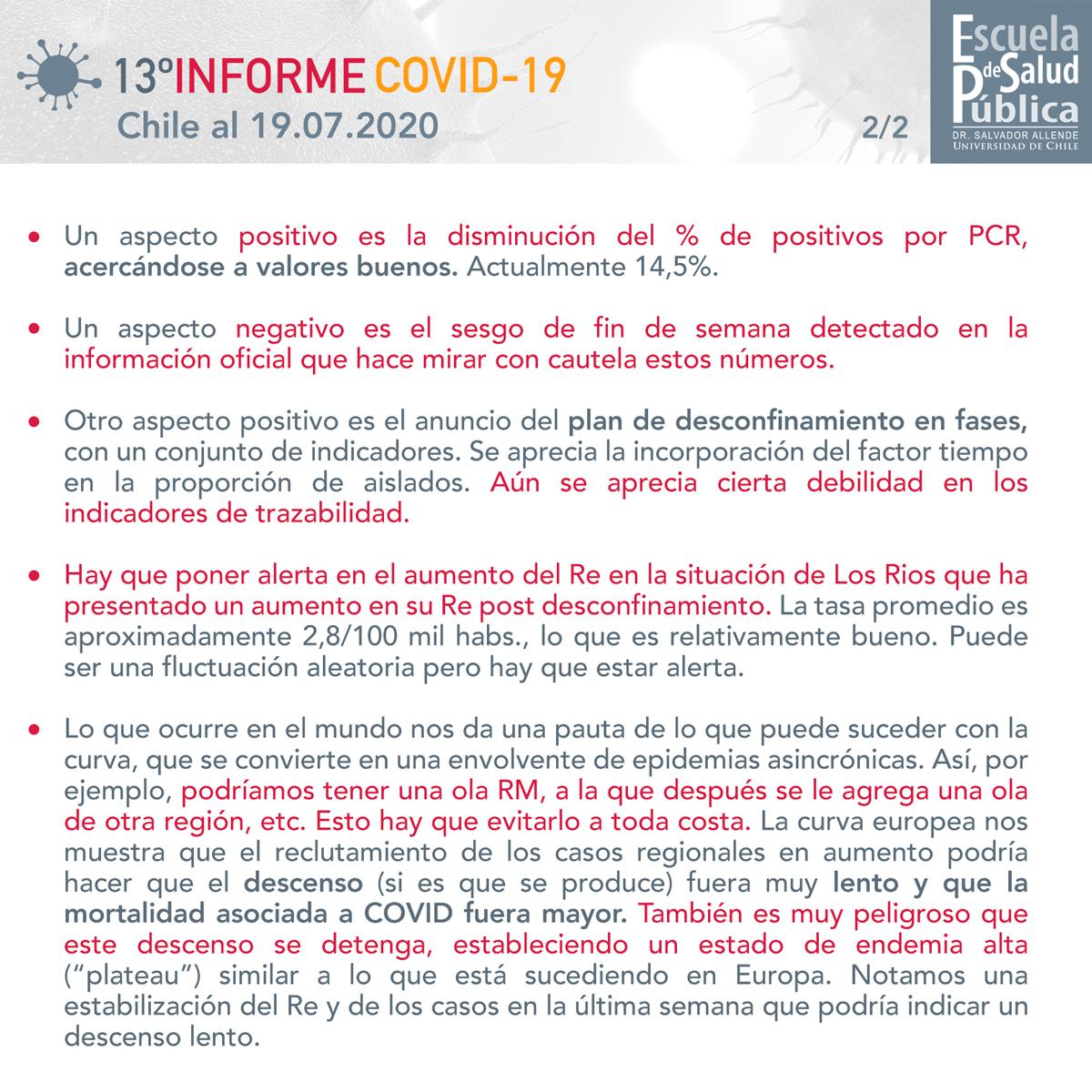 Informe Covid 19. Chile al 19/07/2020 (décimo tercer reporte)